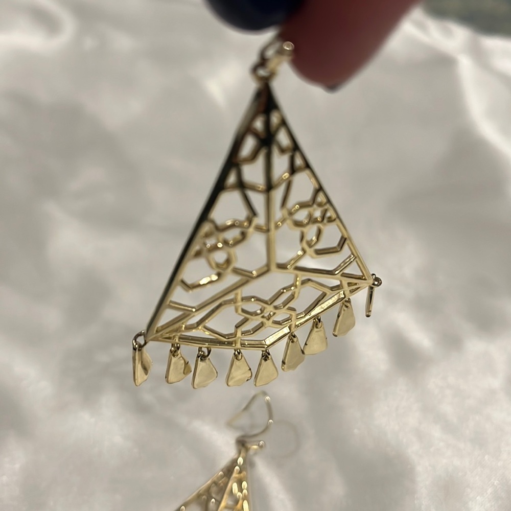 Kendra Scott gold chandelier earrings